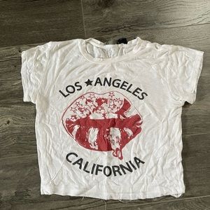 White graphic tee cropped Size S/P